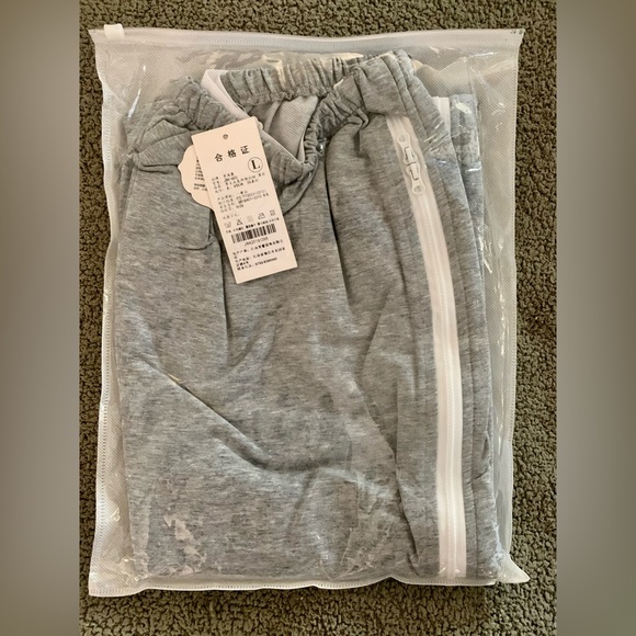 Unisex Patient PANTS Gray Zip sides Adjustable waist size L Easy On & Off - Picture 2 of 11